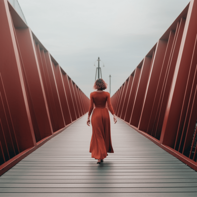 woman walking towards her goals